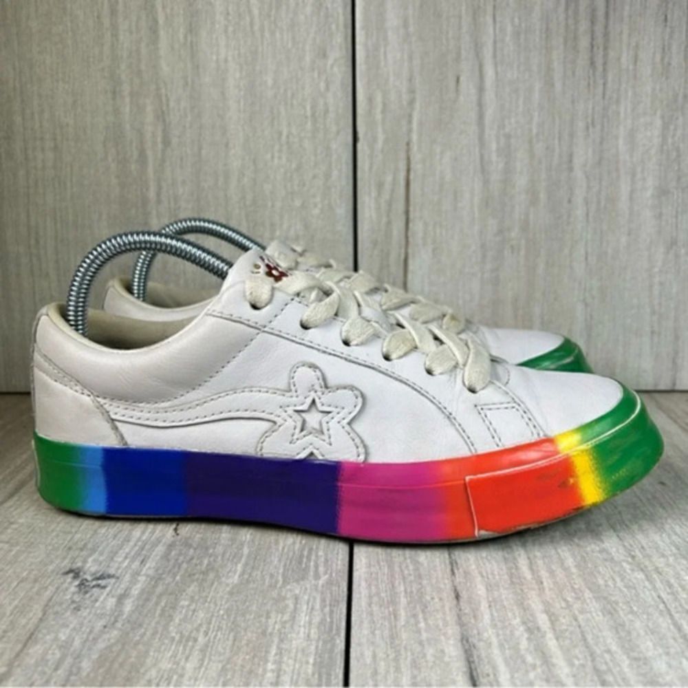 Converse x Tyler The Creator Le Fleur One Star Ox Rainbow Sneaker Women Size 7.5